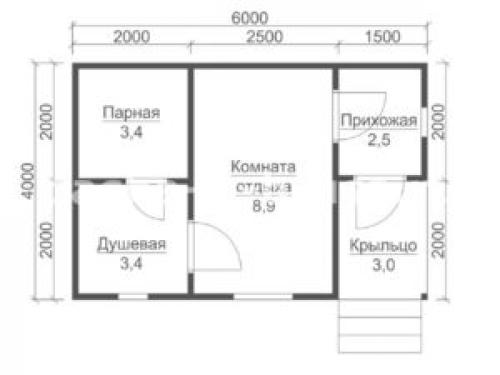 Как построить баню из бруса 6 н.  Проект бани из бруса 6х4: особенности составления, постройки и планировки, фото