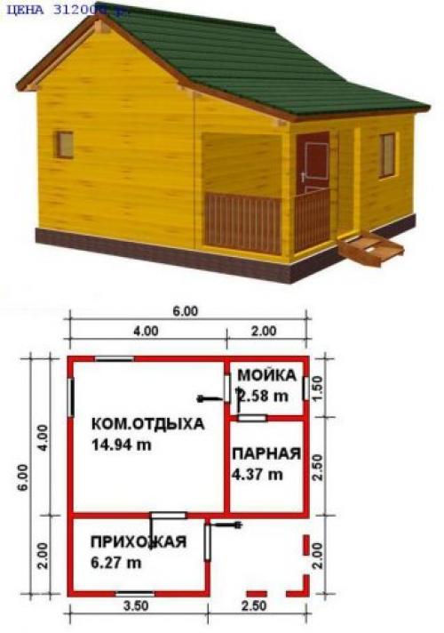 Щитовая баня своими руками