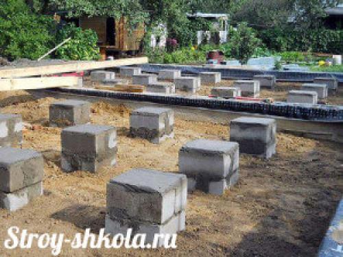 Блоки под баню. Фундамент для бани из блоков