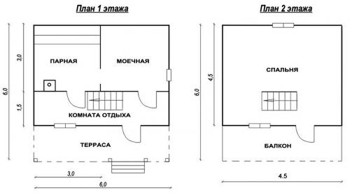 5 недорогих маленьких бань для дачи. Разработка плана бани с учетом условий дачного участка 03