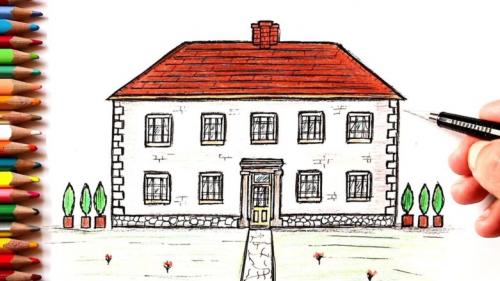 Как нарисовать эскиз дома. Как нарисовать дом: алгоритм создания рисунка с фото и подробным описанием каждого этапа работы